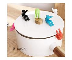 DALJIAFA Silikon-Deckelheber, Küchenwerkzeuge, Deckelständer, hitzebeständiger Halter, hält den Deckel offen, tolle Kochhelfer und Dekoration, Küche beständig