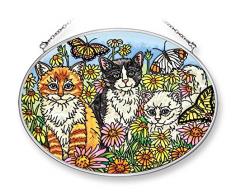 Amia Kätzchen in Chorus handgemaltes Glas Suncatcher, 17,8 cm