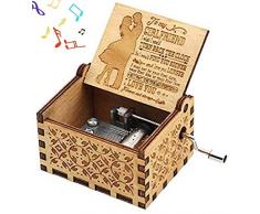 VACTER Spieluhr aus Holz, mit Handkurbel aus Holz, mit englischer Aufschrift „You are My Sunshine for Daughter Son Wife Dad Friends“, mit Lasergravur, handgefertigt 2.56×1.97×1.5 New You Are My Sunshine