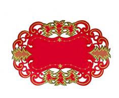 CloudSun Platzdeckchen für Weihnachten, 35,6 cm, 4 Stück, Weihnachtsstern mit Weihnachtsstern Bestickt Placemat 12×18 Set of 4 Weihnachtsstern