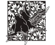 INDIGOS 4051095028475 Wandtattoo w263 Vögel, Tauben 120 x 120 cm, braun