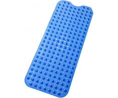 TIKE SMART Badewannenmatte, PVC, rechteckig, Vinyl, transparent/blau, Twin XL