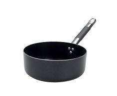 Pentole Agnelli Alblack Schmortopf aus Aluminium, Dicke 3 mm, mit Rohrstiel in Edelstahl Cool, Schwarz 20 cm schwarz