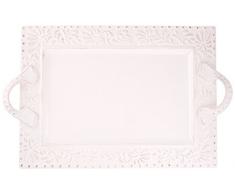 American Atelier Bianca Leaf Servierplatte, rechteckig Rechteck 16.5 x 10 x 1.5 weiß