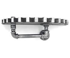 MtnGift Steampunk Dekorative Holzregale Vintage Wandmontage rustikal schwimmend Regal Industrie-Rohr mit Getriebe-Design Halter für Heimkunst und Büro