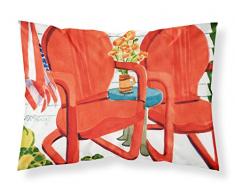 Caroline s Treasures 6140pillowcase rot Stühle Terrasse View Stoff Kissenbezüge, Standard, Multicolor