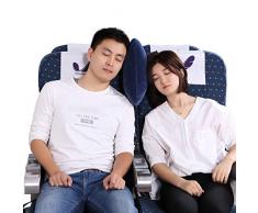 Reiseschlafkissen, aufblasbares Flugzeug-Seitenschlafkissen, Kopfstütze, Nackenstützkissen für lange Flüge, super weicher waschbarer Bezug, tragbare Reisekissen, für Kinder und Erwachsene (blau)