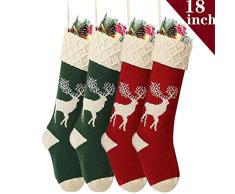 LLygezze Weihnachtsstrümpfe Weihnachtsstrümpfe Dekoration für Zuhause Green/Red/White(Deer)