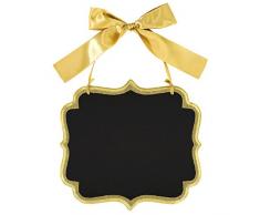 amscan Large Gold Glitter Chalkboard Sign 25cm x 23cm x 0.7cm - 1 Pc Kreidetafel mit Glitzer, groß, 25 x 23 x 0,7 cm, goldfarben