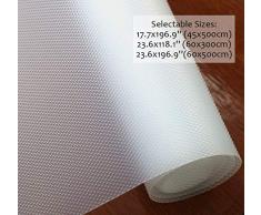 Hersvin Regaleinlagen, Eva-rutschfeste Schubladenmatte, Nicht klebende Schrank-Pad, Küchenschrank-Innenfutter, Kühlschrank Kissen für Home Office (klar/Diamant) 17.7x196.9 (45x500cm) Klar/Diamant