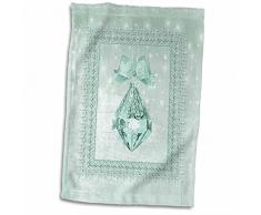 3dRose Dekoelement im Rahmen, mit Lichterkette, Minzgrün, 38,1 x 55,9 cm, Weiß