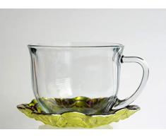 Red Pomegranate 6605-8 LACE Tasse und Untertasse, glas, Grün/Violett