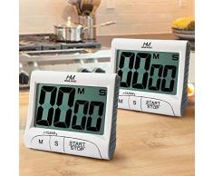 Home am meisten 7,6 cm großes Display Küchen-Timer – Digitaler Timer mit magnetischer Rückseite, lauter Alarm an einem Seil – Weiß Koch-Timer für Küche, Lehrer, Studenten, Spiele und Kindertreffen – Sport-Timer für