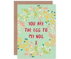 Wee Blue Coo LTD CP3092 Weihnachtskarte, Motiv Ei to Nig