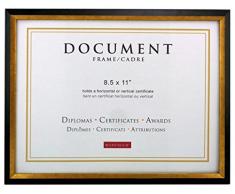 Winfield Frames by EarthCare – Rahmen für Tisch und Wand mehrere Größen..., holz, CERT2 - Black/Gold - 8.5x11, 8.5x11