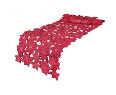 Xia Home Fashions Tischläufer, Weihnachtsstern, Bestickt, mit Weihnachtsstern, 38 x 137 cm
