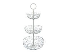sagebrook Home 12280 3 abgestuftes Metall Körbe, 40 x 40 x 80 cm weiß