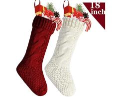 LLygezze Weihnachtsstrümpfe Weihnachtsstrümpfe Dekoration für Zuhause rot/weiß