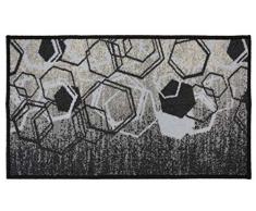 RugStylesOnline Damast-Spalier Design Läufer Teppich für Kithcen Flur Waschraum Eingang 3 Optionen Rutschfeste Gummirückseite Modern 18 x 30 Mat Hexagon Grey