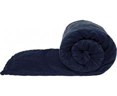 Mindful Design Luxusdecke für Erwachsene und Kinder, mit abnehmbarem gestepptem Minky Bettbezug, Marineblau