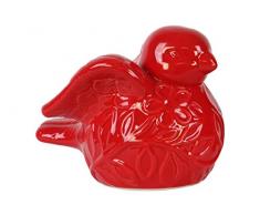 Urban Trends Keramik Vogel Figur mit Flügeln bis SM-Optik, Rot