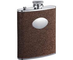 Visol Glitzer Edelstahl Flachmann für Frauen, 6-Ounce, Coco braun