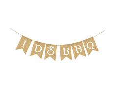 Rainlemon Jute Jute Jute I Do BBQ Banner Hochzeit Dusche Brautparty Verlobung Party Girlande Dekoration