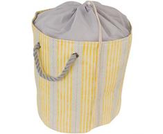 Raymond Waites Kordelzug verschließbare Wäschekorb Tote mit Seil Griff, baumwolle, Yellow and Gray, S