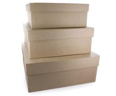 La Fourmi 230 x 100 mm, quadratisch, Boxen, Set von 3, Braun, standart