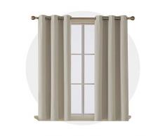 deconovo Verdunkeln isoliert Blackout Tülle Fenster Vorhang Panel 106,7 cm, Polyester-Mischgewebe, Light Beige 4pcs, 42x63 Inch