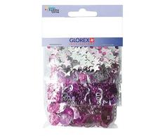 Glorex 6 3800 788 - Pailletten Mix, Streudeko, Formen und Motive passend zum Geburtstag, 30 g pink/lila sortiert