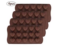 HEQUSigns Silikonform für Schokolade, Herzform, 4 Stück