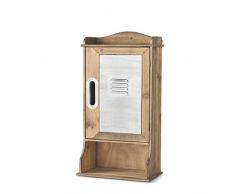 K&K Interiors 15112C Wandschrank, Zinn, Tannenholz/Zink