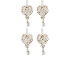 Religious Christmas Ornament Christbaumschmuck Heilige Familie in Schlüsselform, 4 Stück, 5,7 cm