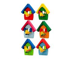 Alexander Taron 4334 Graupner Ornament, Vogelhaus Sortiert, 6-teilig, Mehrfarbig