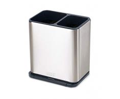 Joseph Joseph 85161 Utensilienhalter mit Abnehmbarer Löffelablage, leicht zu reinigen, für Werkzeuge mit langem Griff, Einheitsgröße, Edelstahl/Dunkelgrau