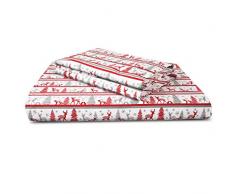 Sun Washed 100% Baumwolle 170 g/m² Flanell super weich, warm & flauschig 4-teilige Bettwäsche, bis zu 40,6 cm Tiefe Tasche Queen Deer Print Duvet