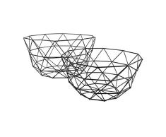 pajoma Metall Obstkörbe Geo im 2er Set, Ø 26/34