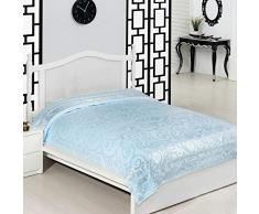 DIZORA Bambus Stoff weiche Tagesdecke – leichte Tagesdecke in voller Größe – Decke als Tagesdecke – Decke – Bettüberwurf – seidig anmutend, langlebig und hautfreundlich – perfekte Tagesdecke für das Schlafzimmer, 78 x hellblau