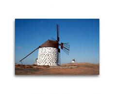 Premium Textil-Leinwand 75 x 50 cm Quer-Format Windmühle in Fuerteventura | Wandbild, HD-Bild auf Keilrahmen, Fertigbild auf hochwertigem Vlies, Leinwanddruck von Willy Matheisl