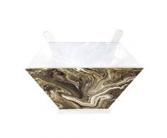 Presented Touch Salatschüssel mit Besteck aus Acryl, schwarzer Achat, Marmor