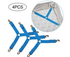 Coitak Bettlakenhalter, 4 Stück, verstellbare Bettlakenbefestigung, Dreieck- und elastische Bettlaken-Clips für verschiedene Bettlaken, Matratzenbezüge, Sofakissen, Krankenhausbetten, aufblasbare Betten