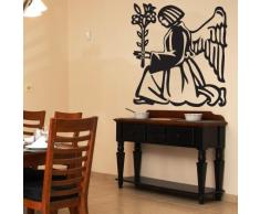 INDIGOS WG30260-70 Wandtattoo w260 Blume Engel Pflanze Wandaufkleber 120 x 114 cm, schwarz