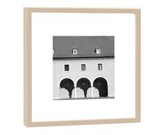 COGNOSCO - Fotografie im Holzrahmen: Bayerisches Nationalmuseum München - Fotodruck - Format 27 x 27 cm - Rahmenfarbe beige - Hochwertiges Wandbild, Geschenkidee oder Souvenir aus dem Freistaat Bayern
