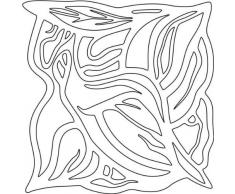 INDIGOS UG Wandtattoo/Wandaufkleber-e51 abstraktes Design Ornament/minimalistische Zierpflanze mit schönen Blättern zur Verzierung 40x39 cm Weiß, Vinyl, 40 x 39 x 1 cm