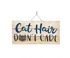 Imprints Plus Holzschild mit Lattenrost – 15,2 x 30,5 cm rustikales Landhaus-Wanddekoration, handgefertigt mit Kiefernholz, inkl. Aufhängung und Anleitung (in englischer Sprache) 12 x 6 Cat Hair