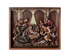 NOVICA Krippe mit Hirten Cedar Relief Panel