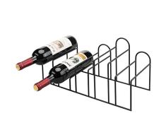 MyGift Weinregal, Metalldraht, für 5 Flaschen Modern schwarz