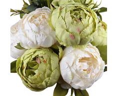 leagel Fake Blumen Vintage Pfingstrosen, künstlich, Seide, Blumen Blumenstrauß Hochzeit Home Dekoration, 1 Stück grün