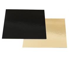 5932570 DECORA QUADRATISCHE TORTENPLATTEN SCHWARZ UND GOLD 24X24CM 60ST BAKERY